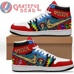 Grateful Dead High Top Sneakers Shoes Stealie Bertha Dancing Bears Like New